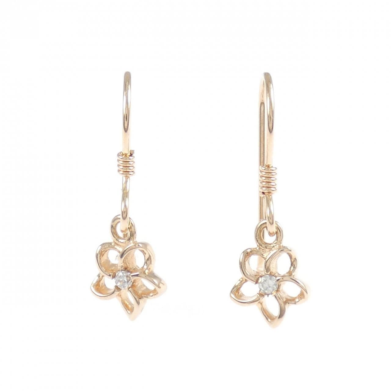 14KPG フラワー キュービック ピアス