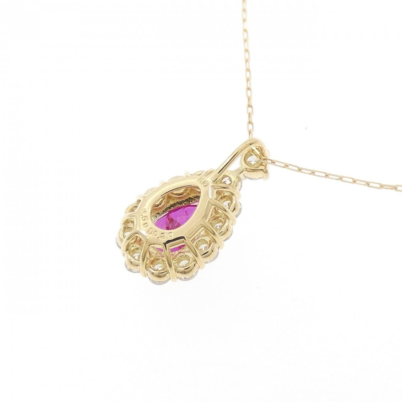 【新品】K18YG ルビー ネックレス 0.50CT