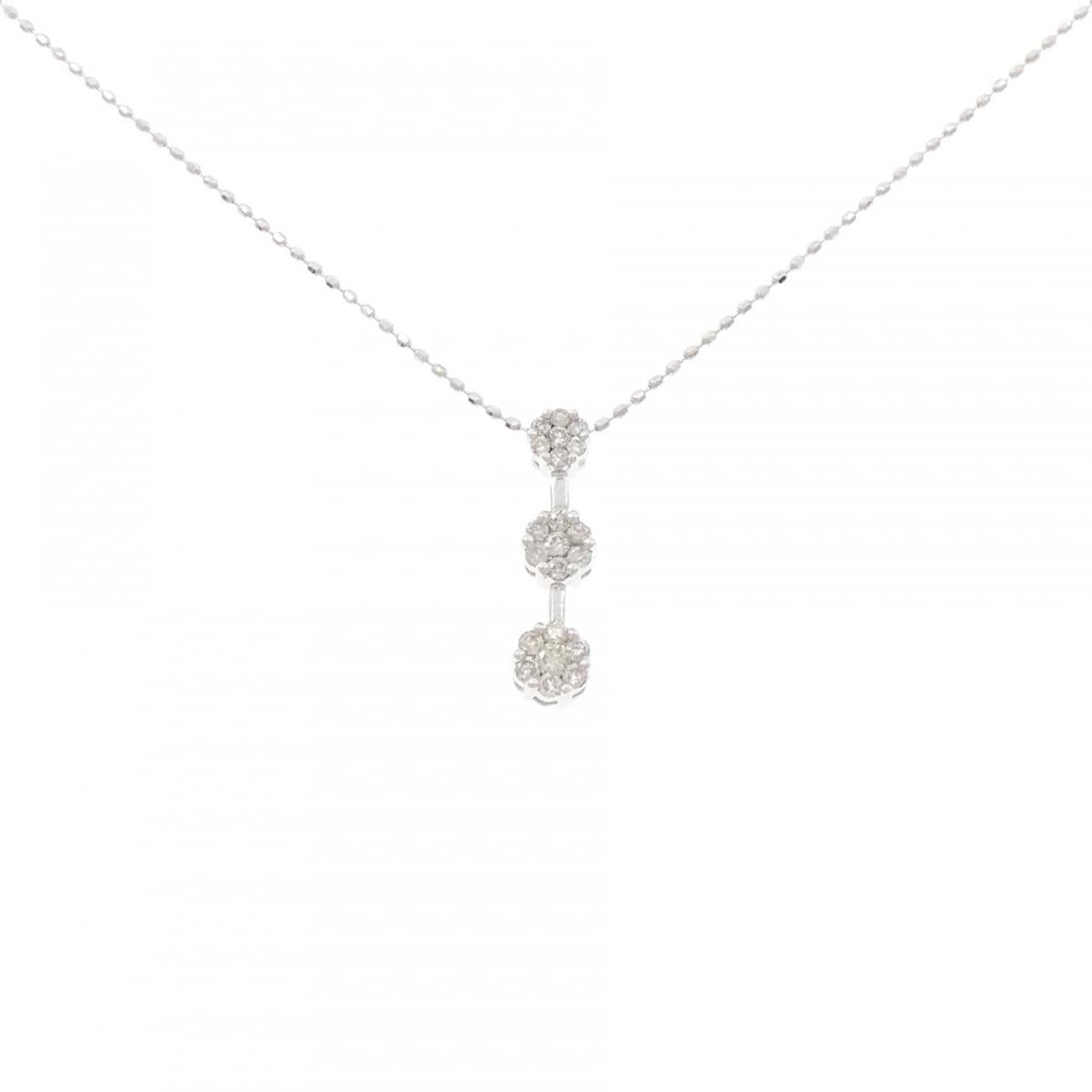 K18WG/750WG ダイヤモンド ネックレス 0.20CT