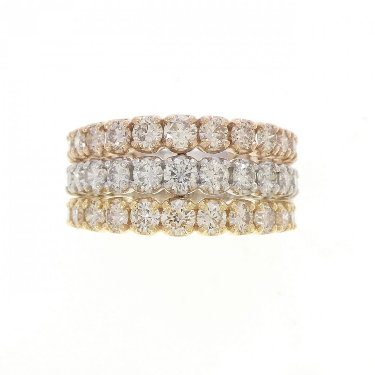 PT950/K18/K18PG ダイヤモンド リング 3.00CT