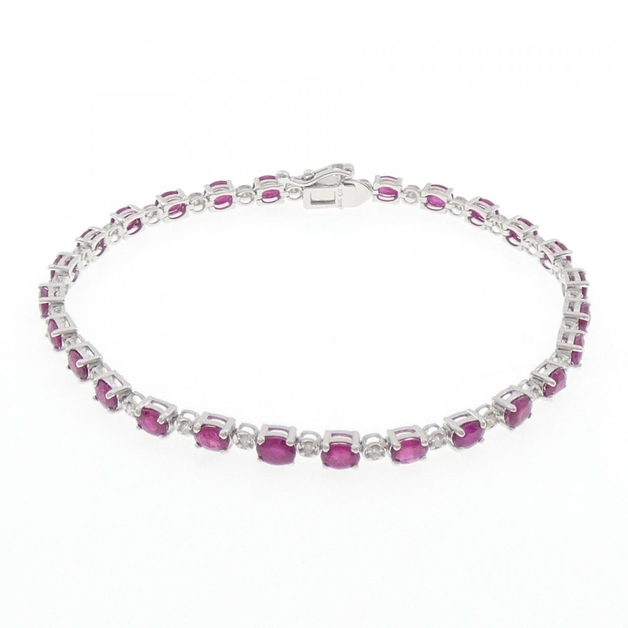 K18WG ルビー ブレスレット 5.80CT