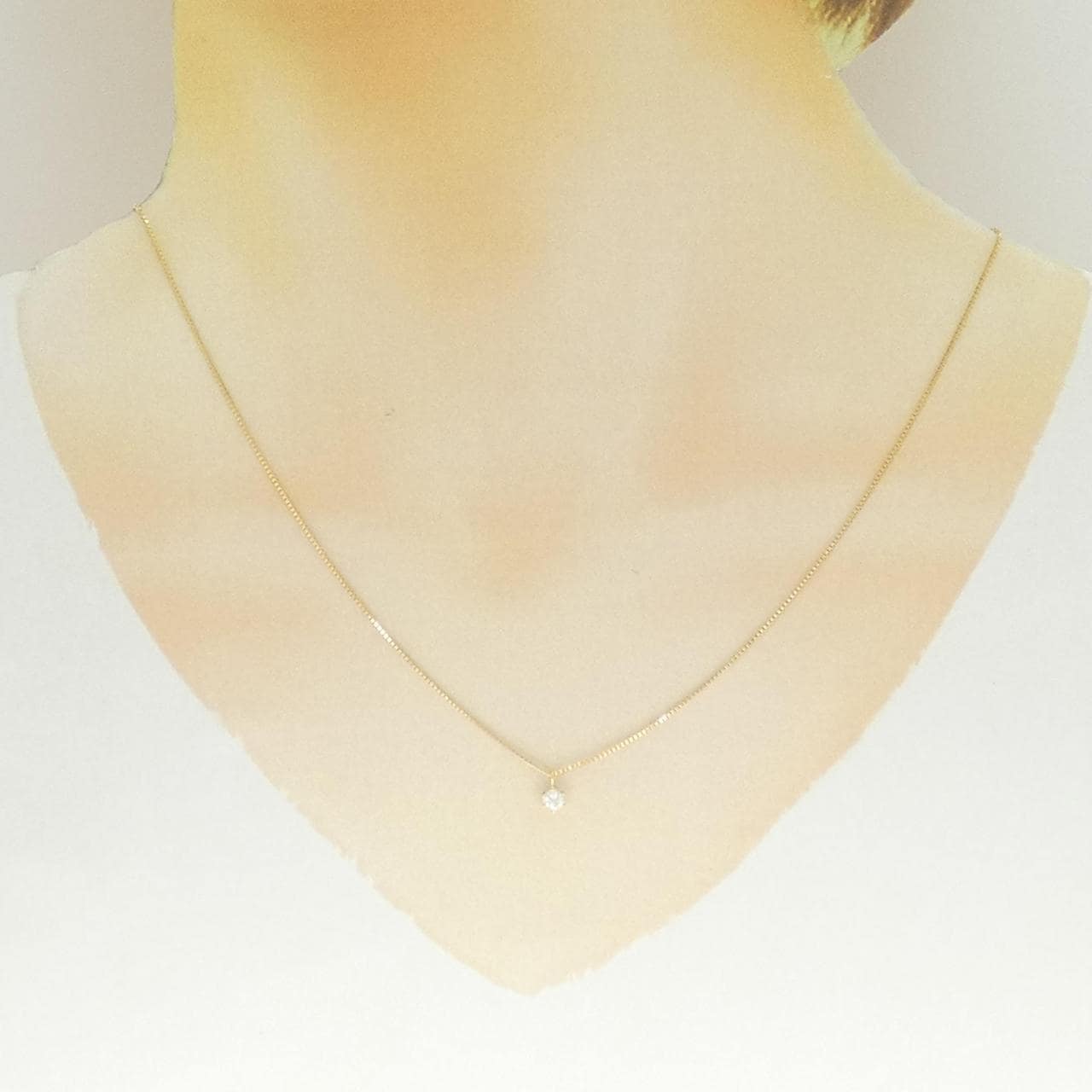 K18YG ソリティア ダイヤモンド ネックレス 0.15CT