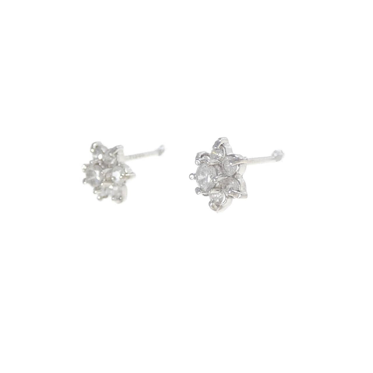 PT900 フラワー ダイヤモンド ピアス 0.50CT