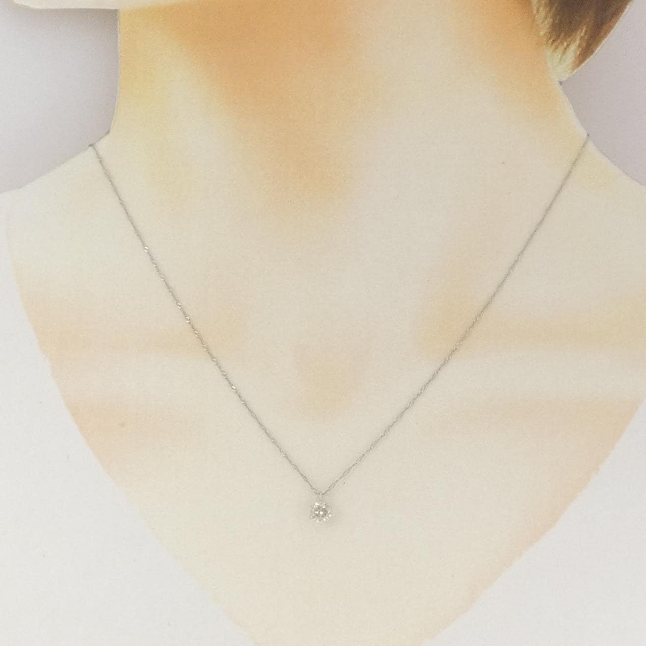 PT900/PT850 ソリティア ダイヤモンド ネックレス 0.40CT