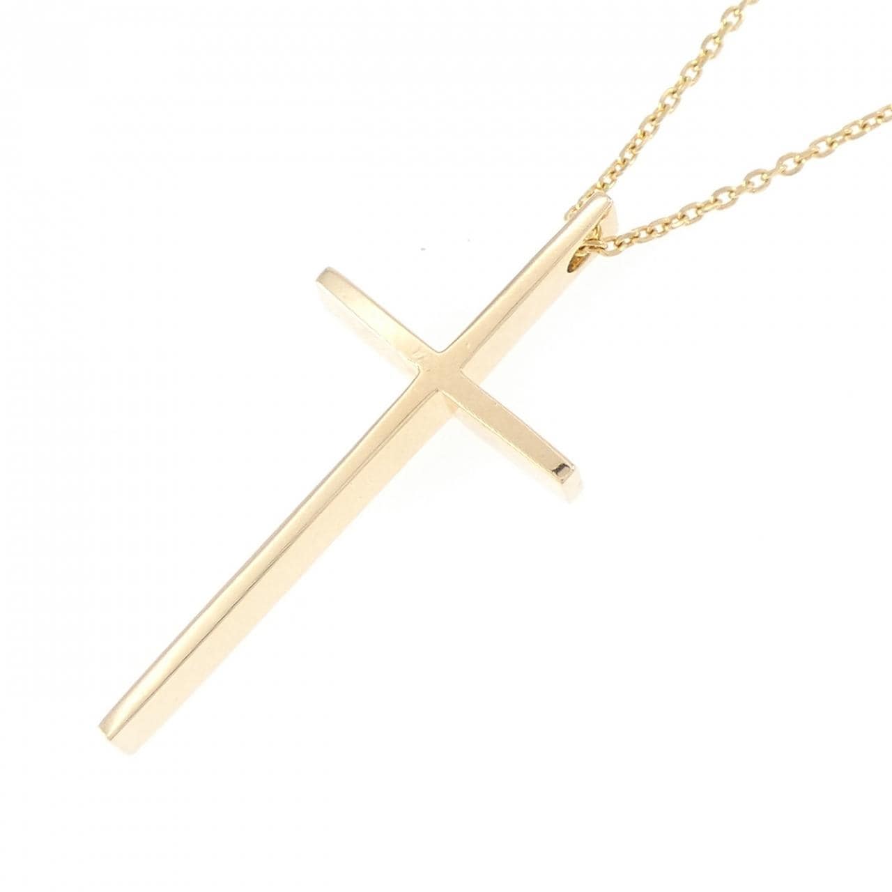 K18YG クロス ダイヤモンド ネックレス 0.01CT