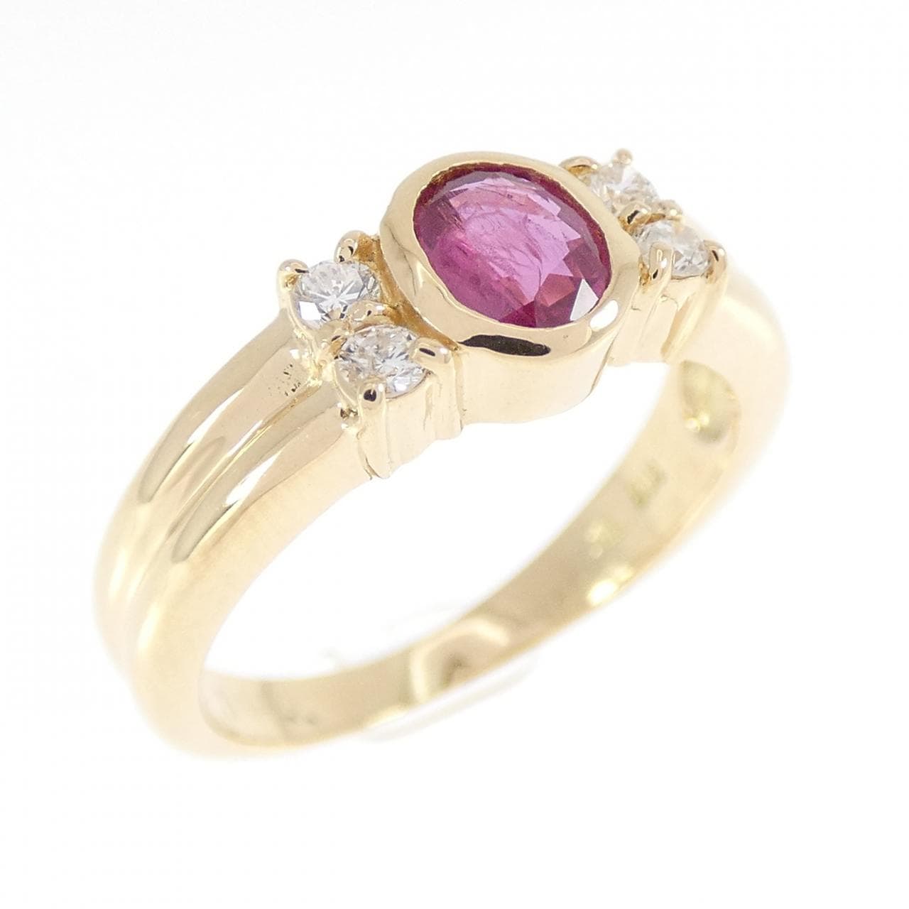 K18YG ルビー リング 0.40CT