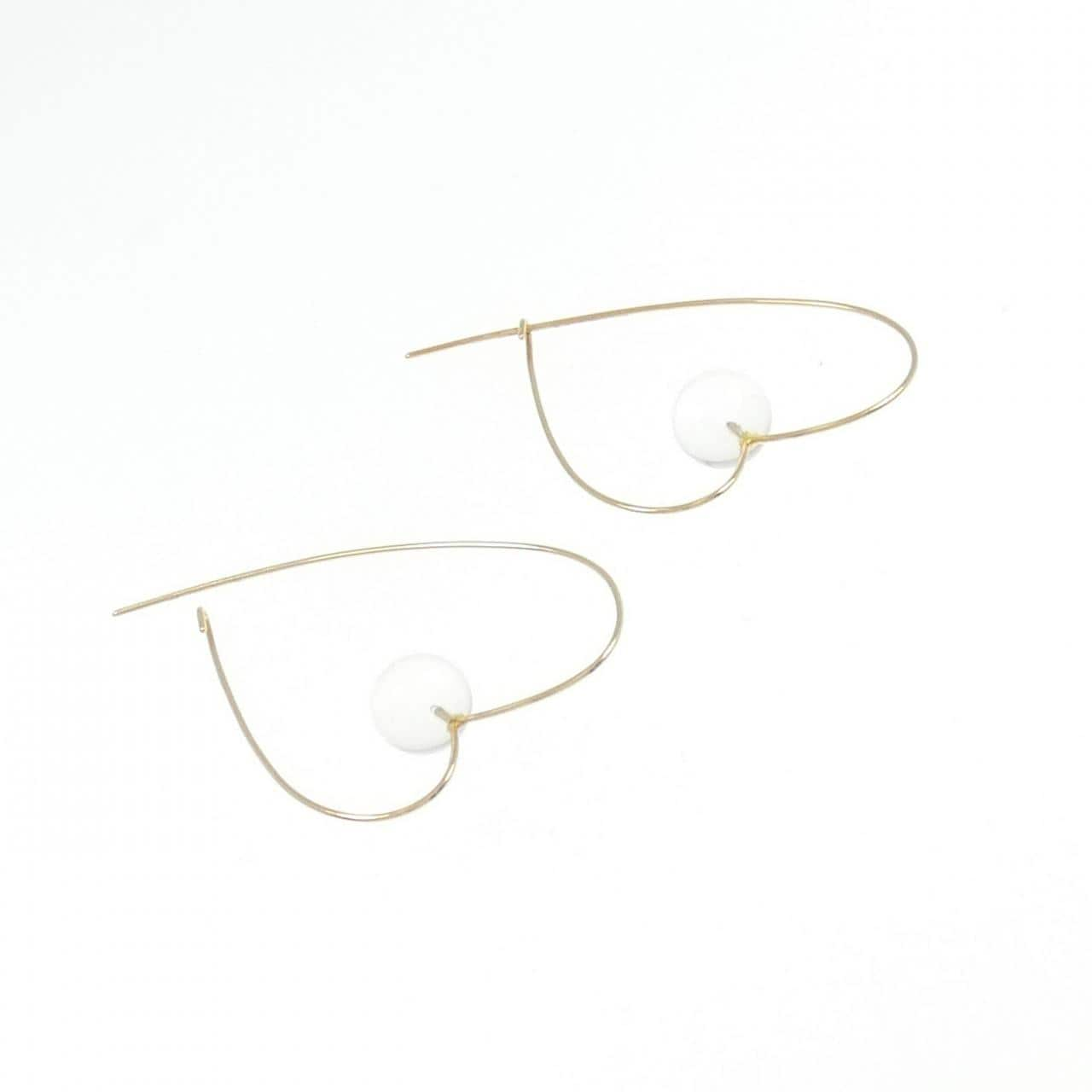 K18YG Heart Quartz Earrings