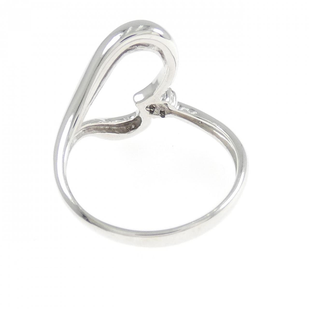 K10WG ハート×フラワー ダイヤモンド リング 0.03