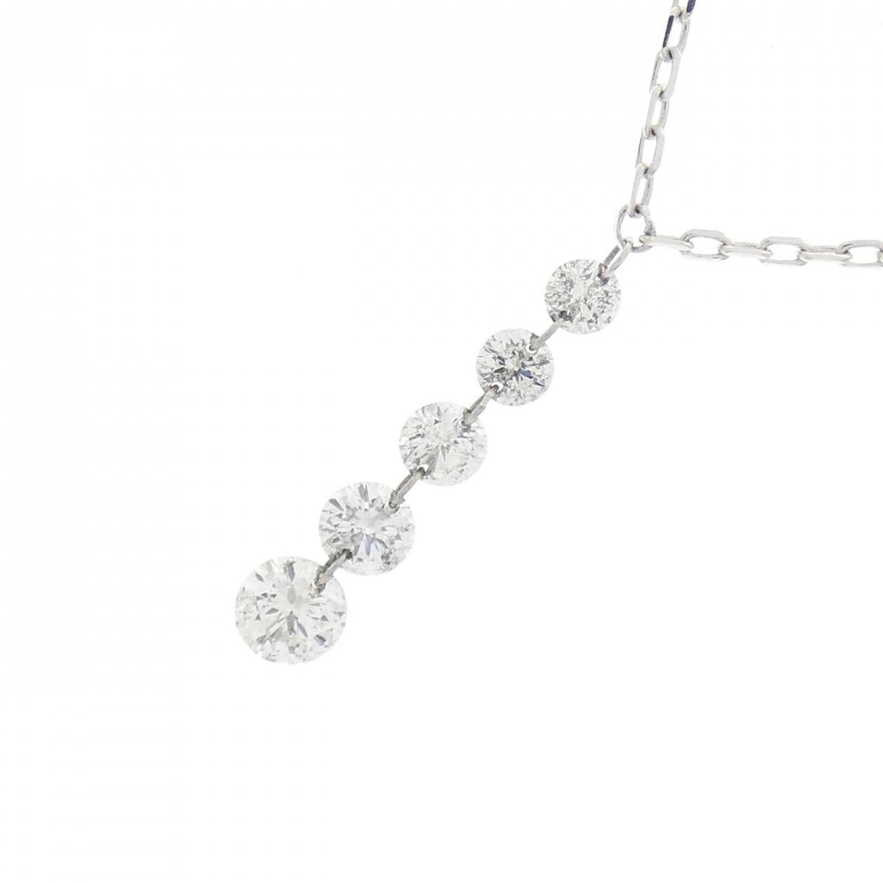 【新品】18KWG ダイヤモンド ネックレス 0.48CT