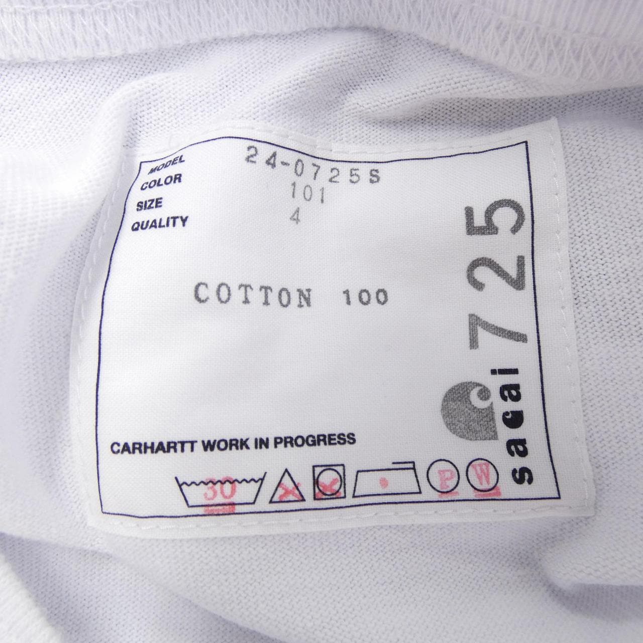 サカイ SACAI CARHARTT 24-0725S UNISEX Tシャツ