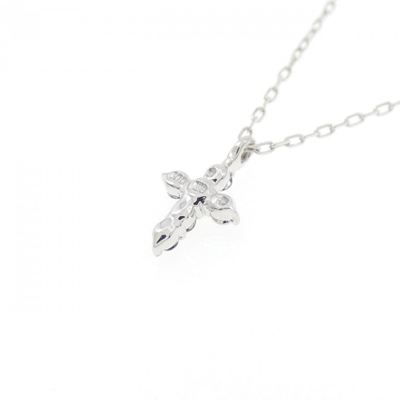 K10WG クロス ダイヤモンド ネックレス