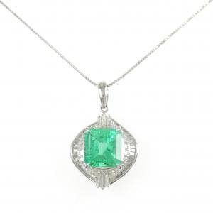 PT900/PT850 エメラルド ネックレス 5.29CT コロンビア産