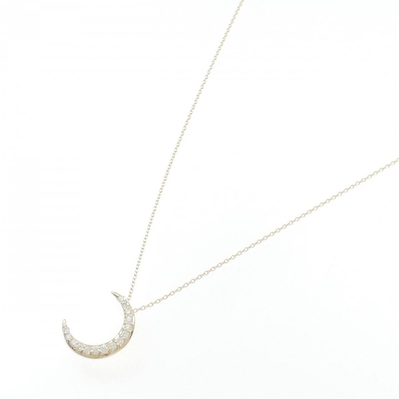 【リメイク】K10YG ムーン ダイヤモンド ネックレス 0.20CT