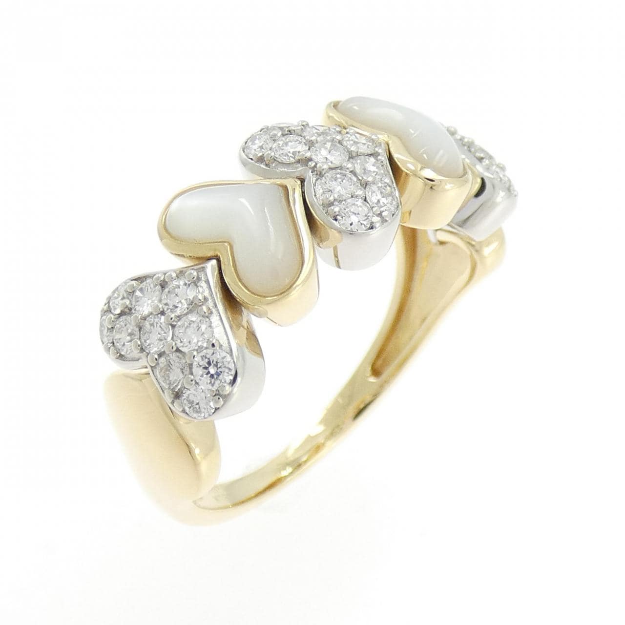 ジーエスティービー ハート マザーオブパール リング