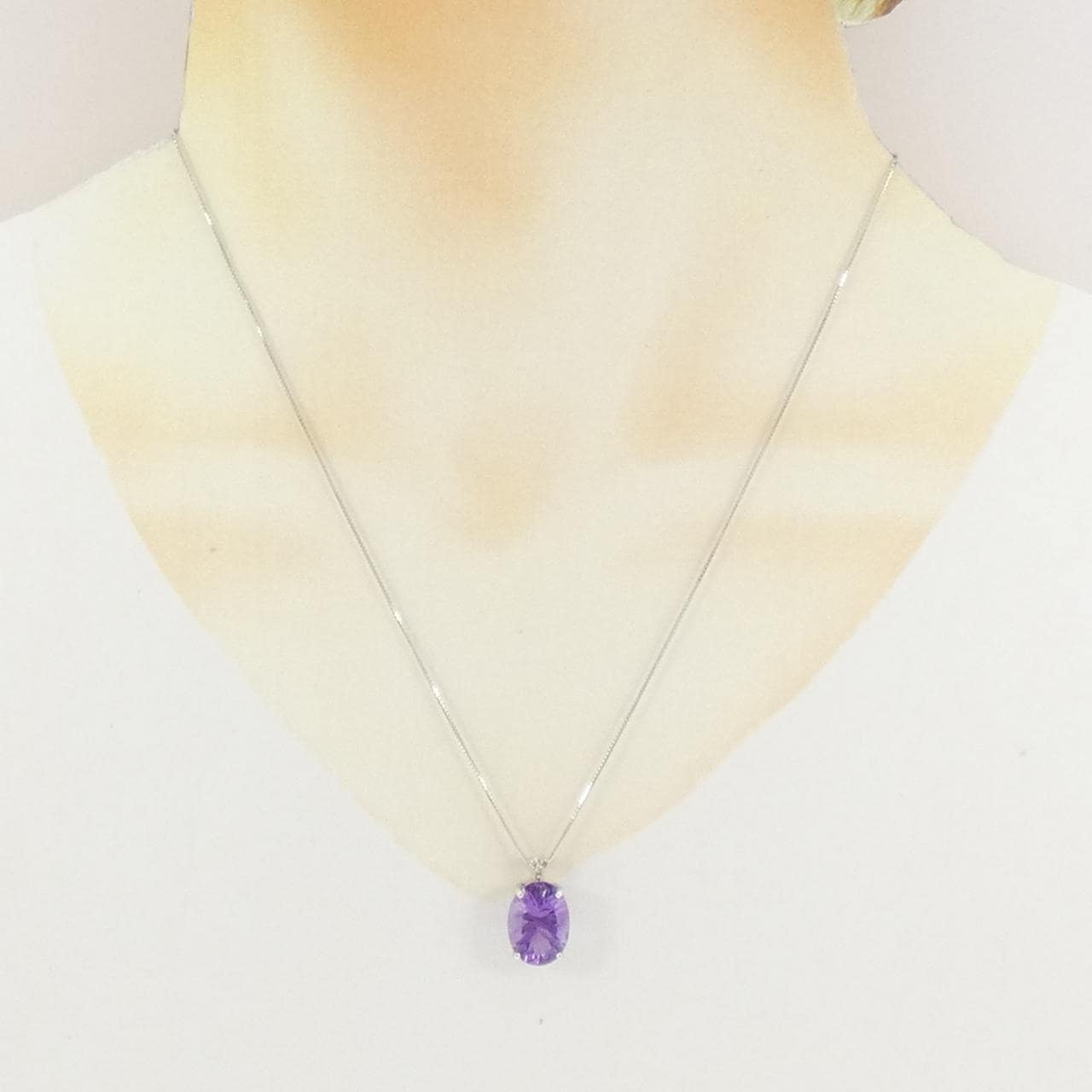 K18WG アメジスト ネックレス 5.28CT