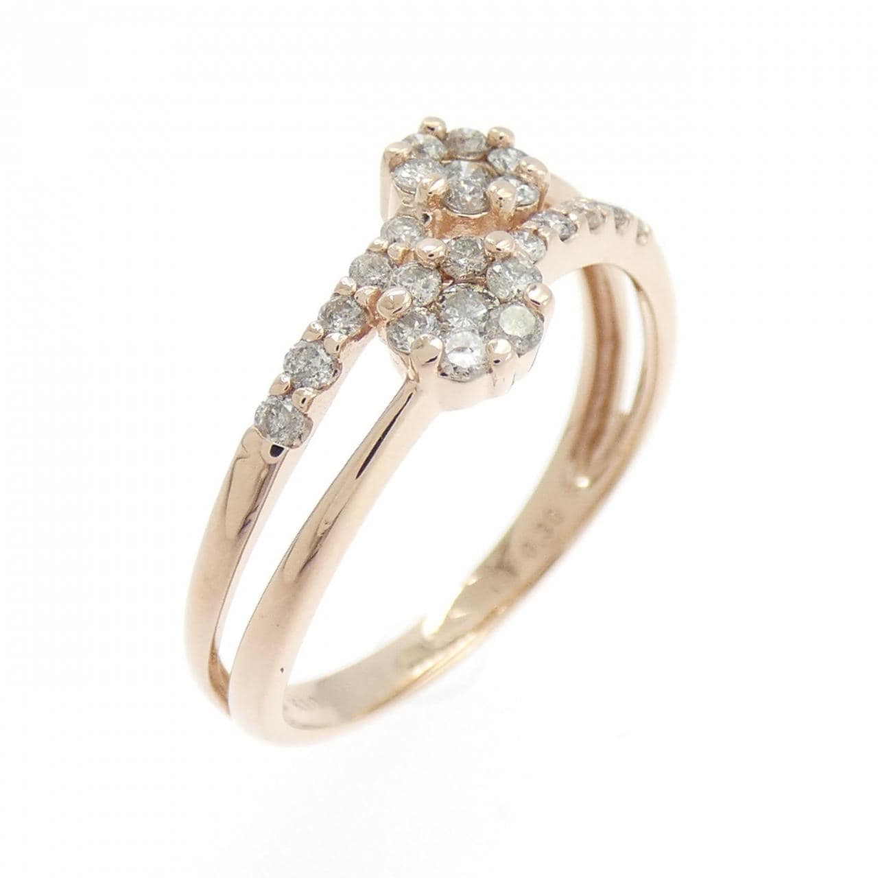 K10PG花朵鑽石戒指0.30CT