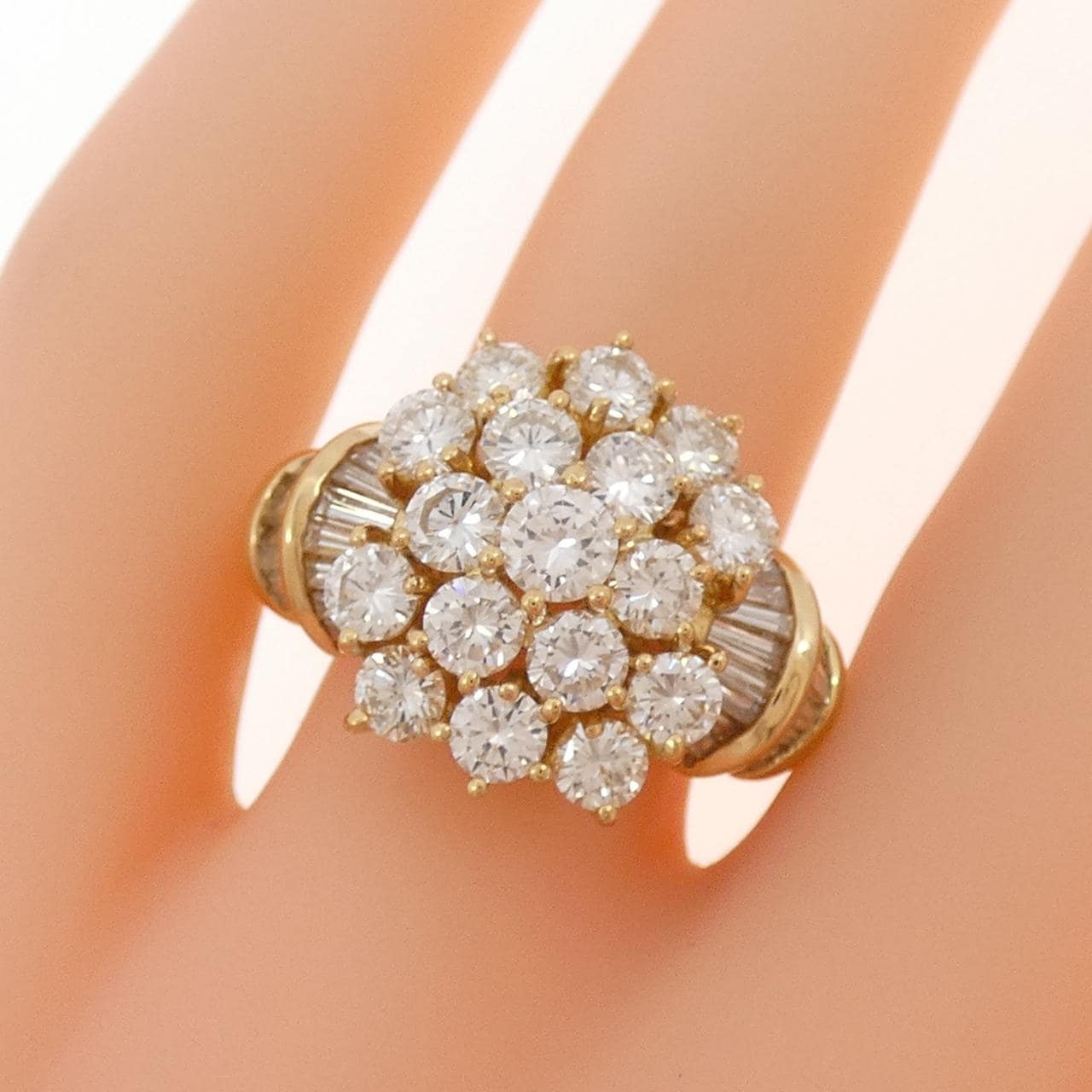 K18YG ダイヤモンド リング 2.44CT