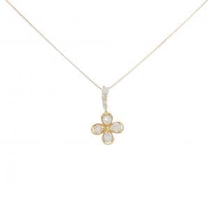 K18YG フラワー ダイヤモンド ネックレス 0.50CT