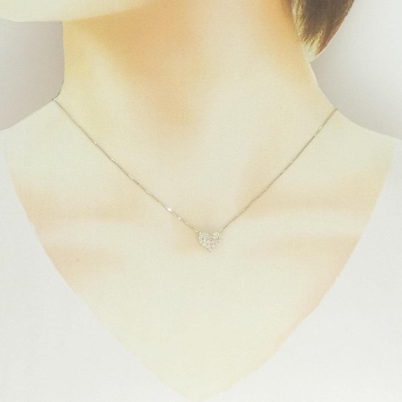 K10YG ハート ダイヤモンド ネックレス 0.28CT
