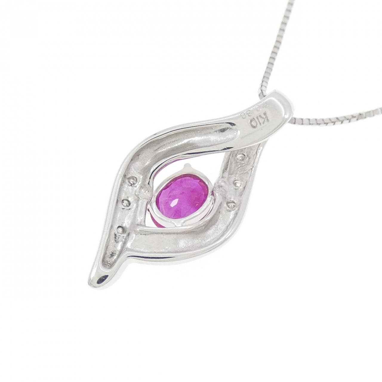 K10WG ルビー ネックレス 0.38CT