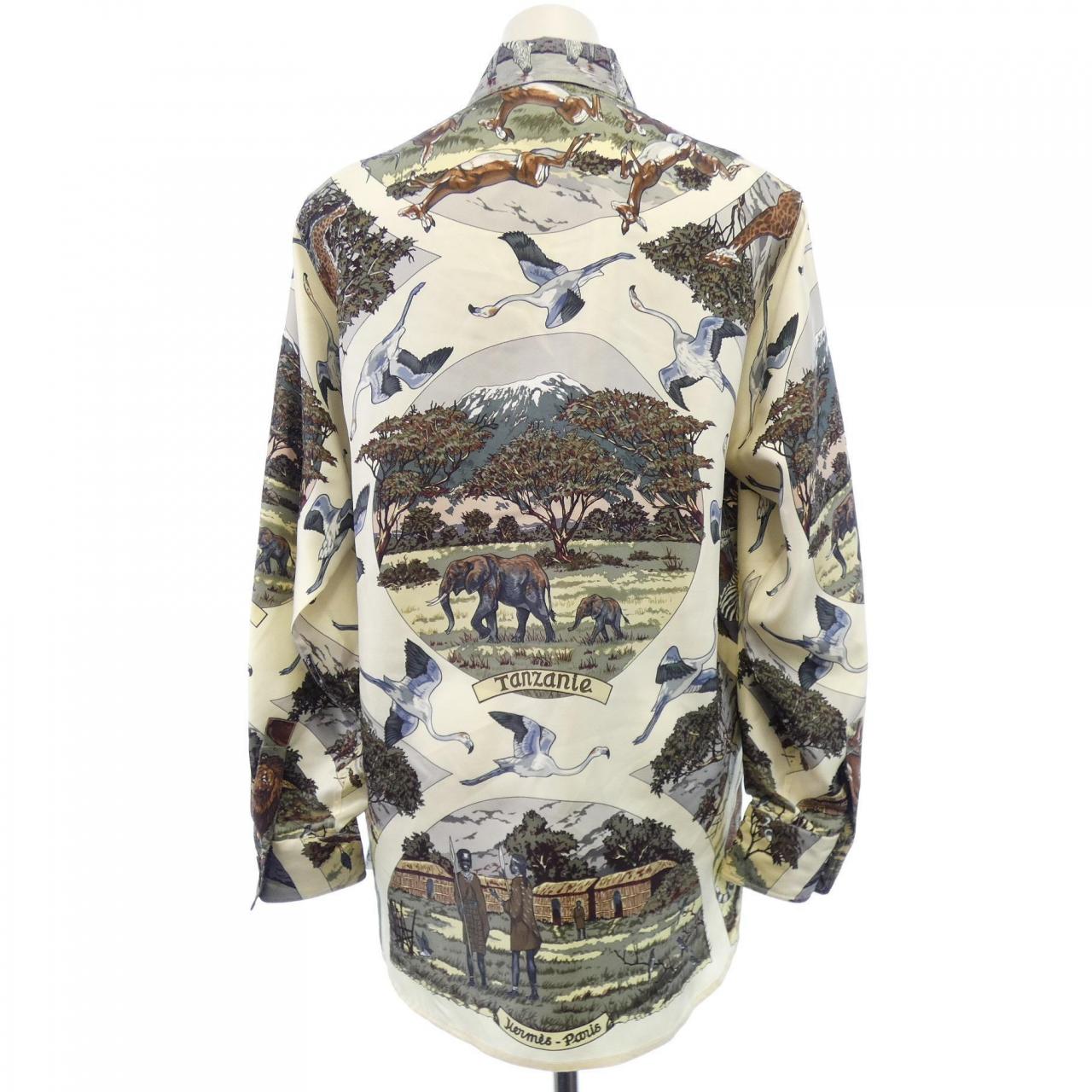 【ヴィンテージ】エルメス HERMES TANZANIA ツイルレーヌ. シャツ