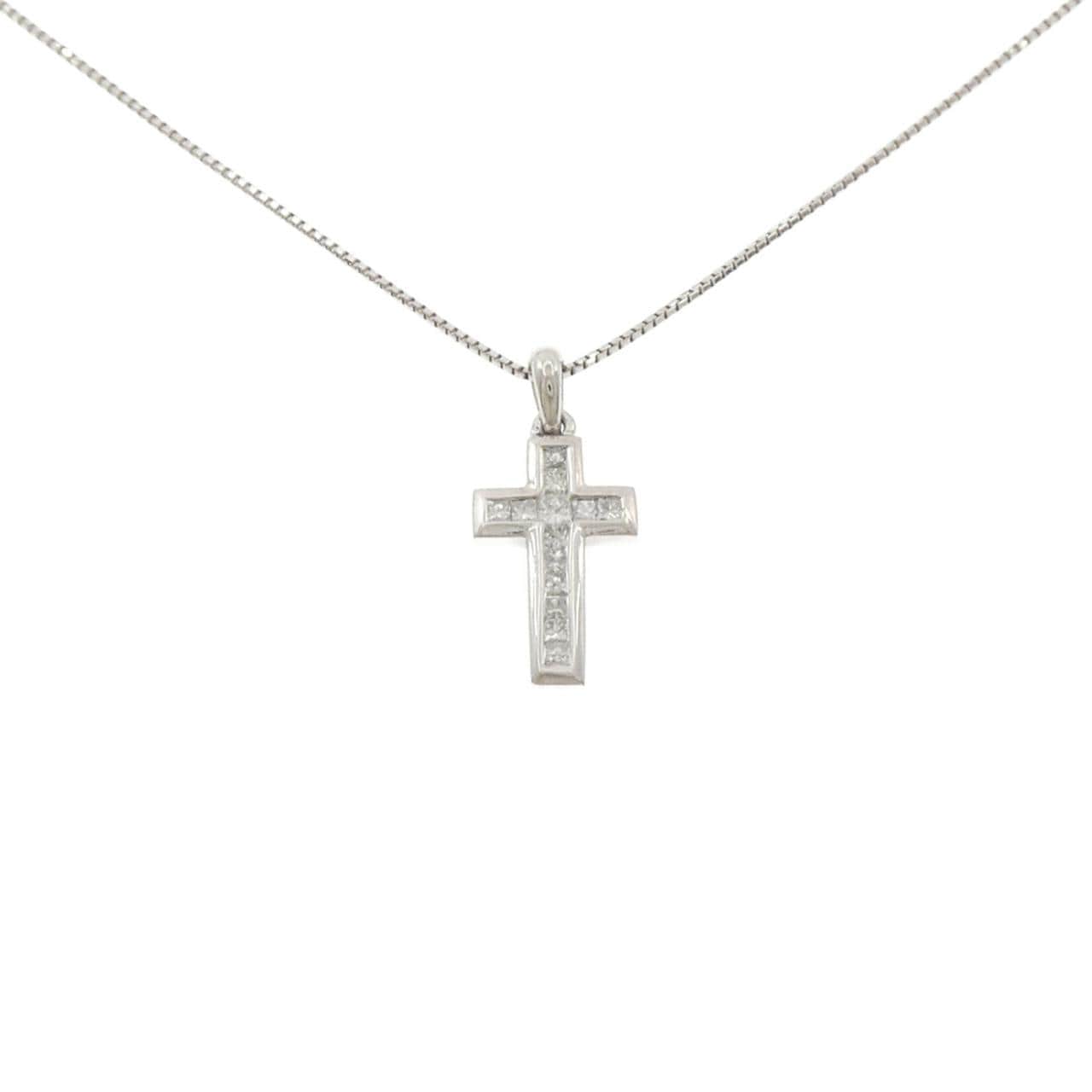 PT900/PT850 クロス ダイヤモンド ネックレス 0.25CT