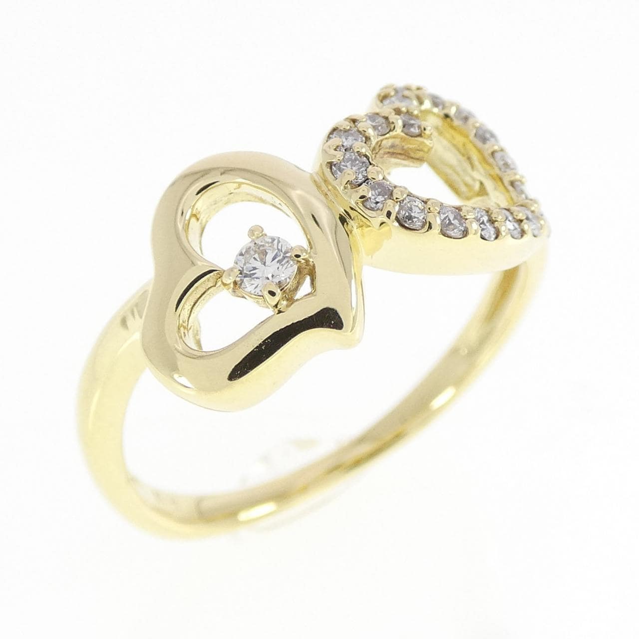 K18YG ハート ダイヤモンド リング 0.15CT