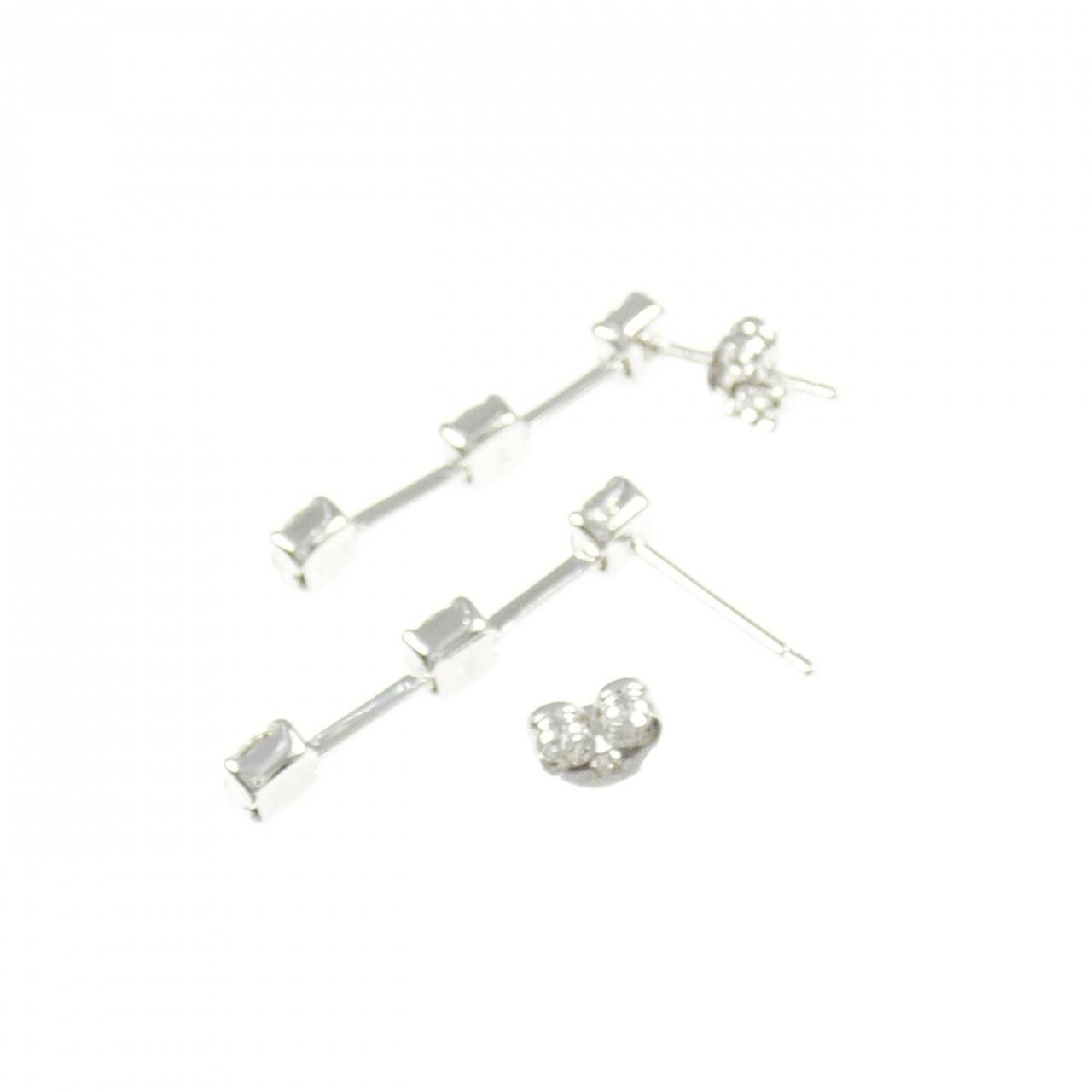 K18WG ダイヤモンド ピアス 0.833CT