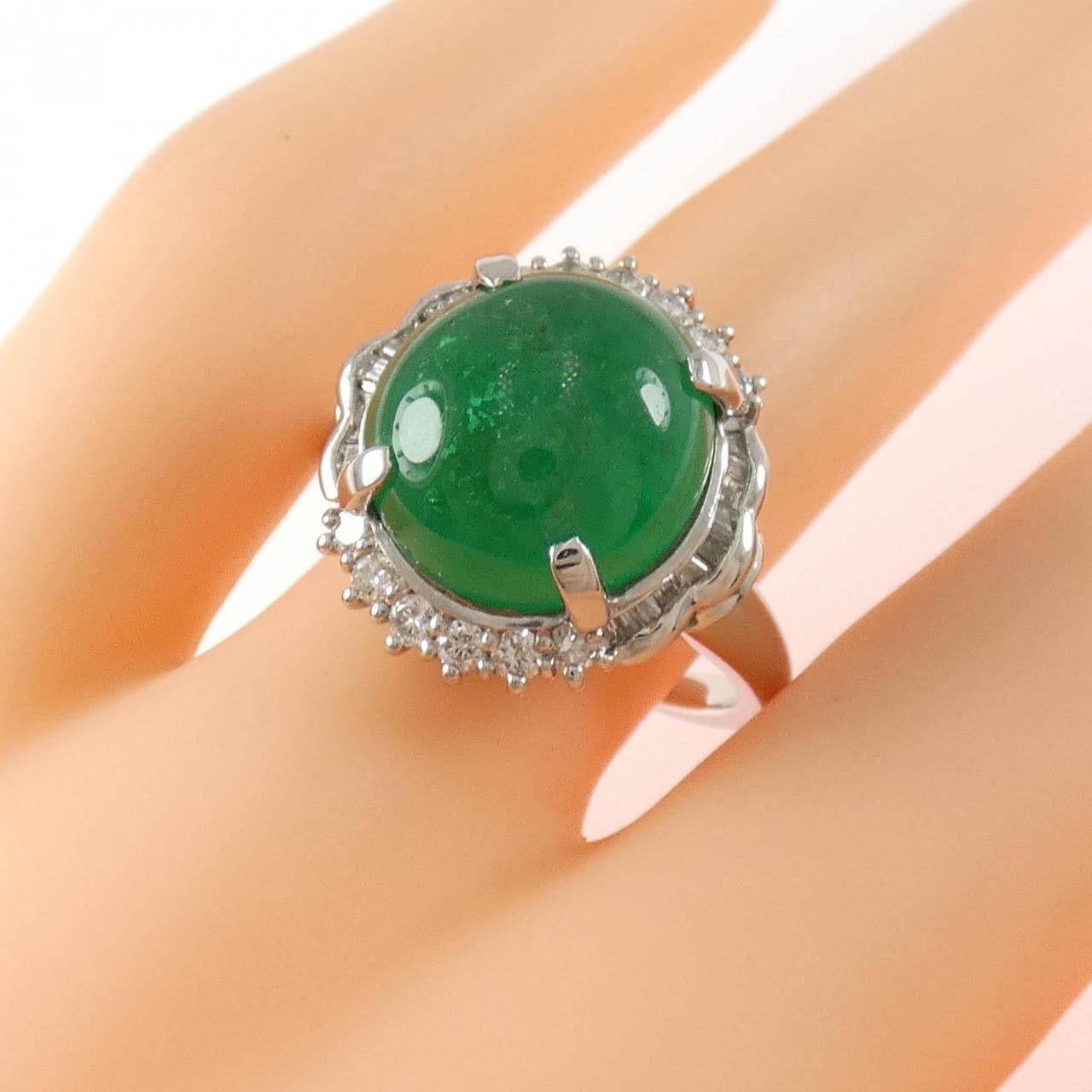 PT900 エメラルド リング 6.88CT