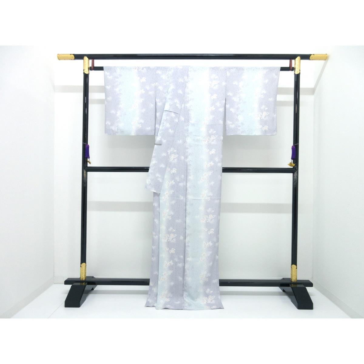 単衣　紋紗織小紋　身幅２Ｌ寸