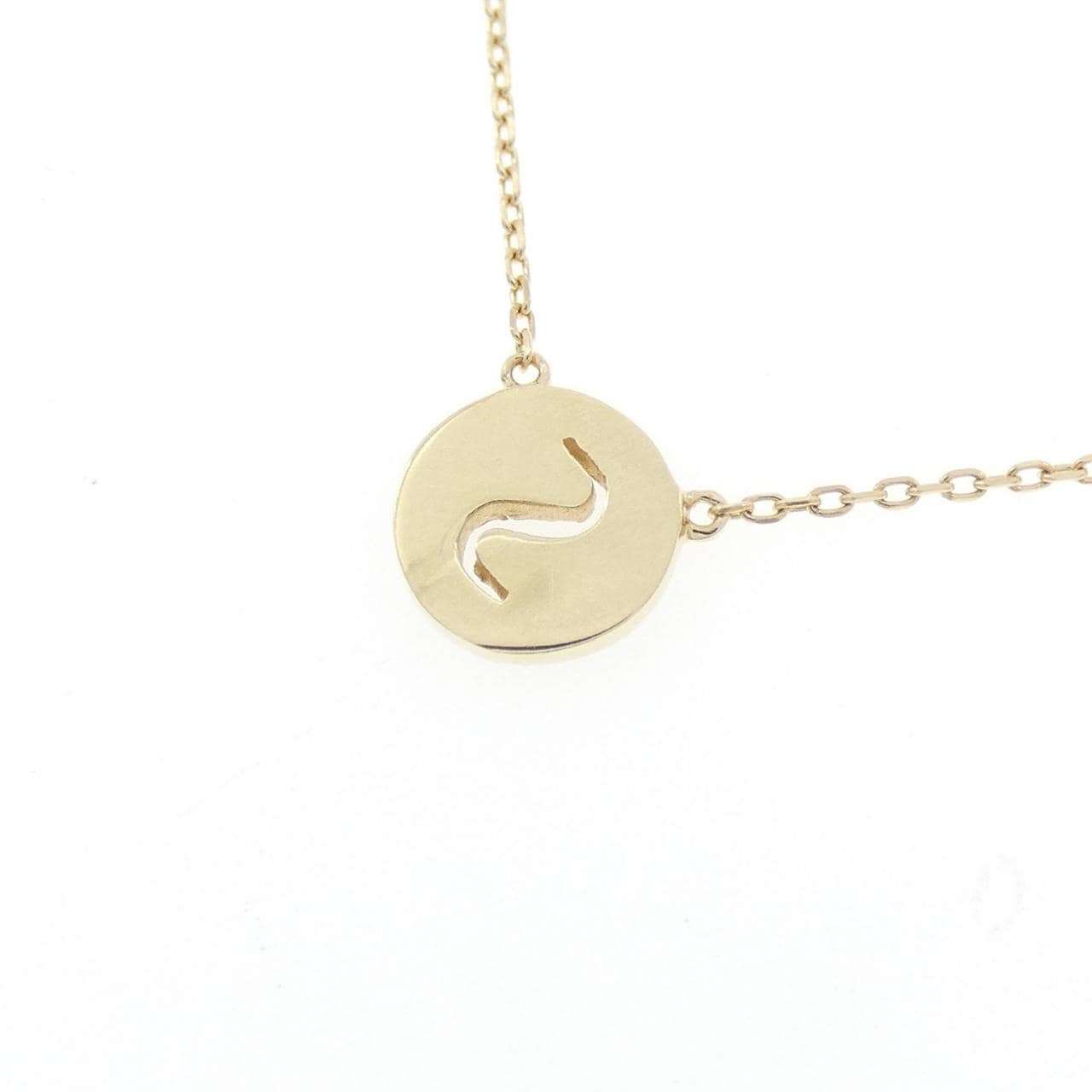 K10YG イニシャルS ダイヤモンド ネックレス