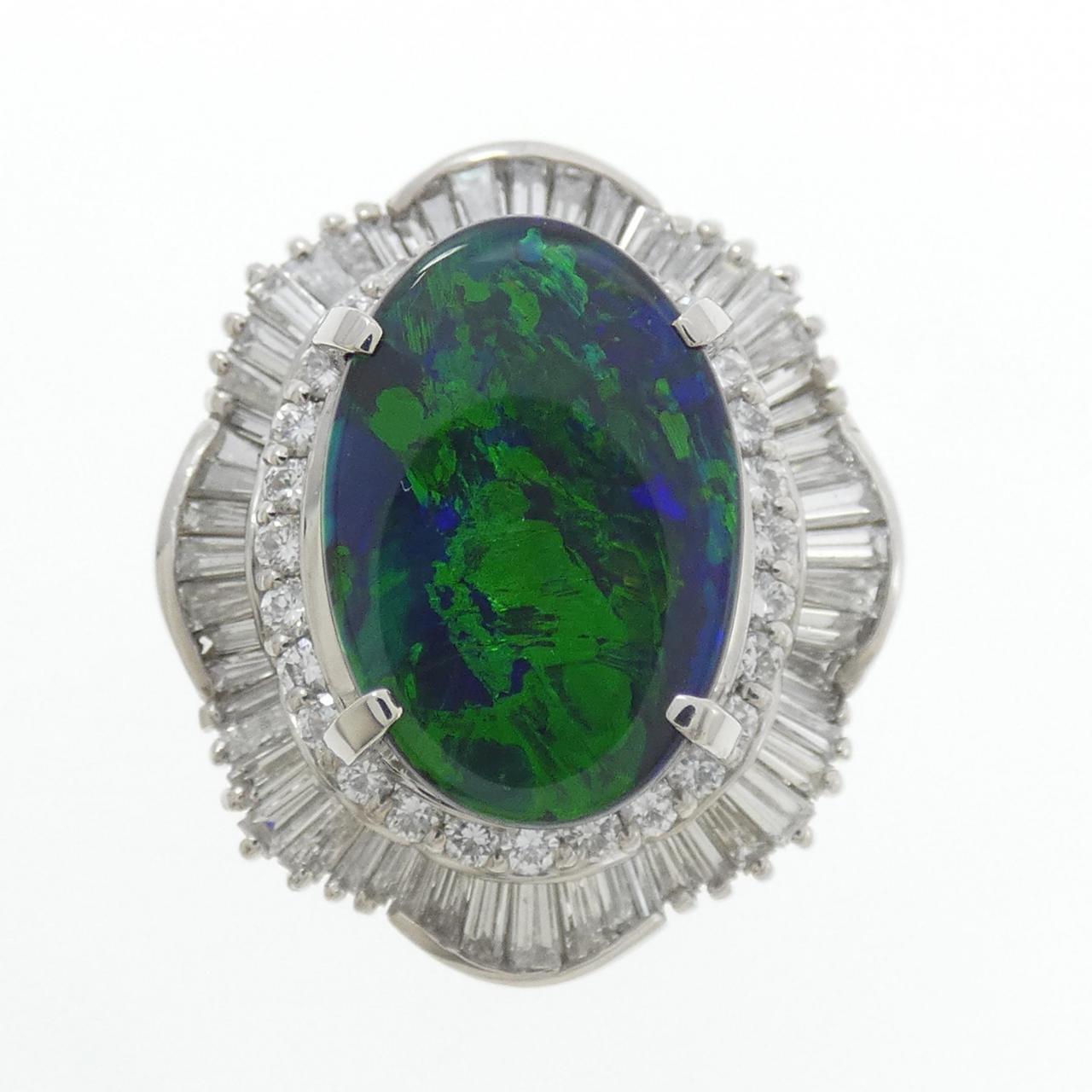 PT900 黑欧泊戒指，4.10克拉