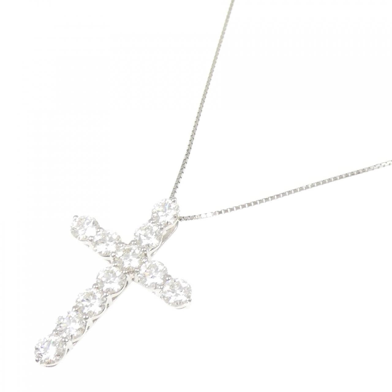 PT900/PT850 クロス ダイヤモンド ネックレス 3.064CT