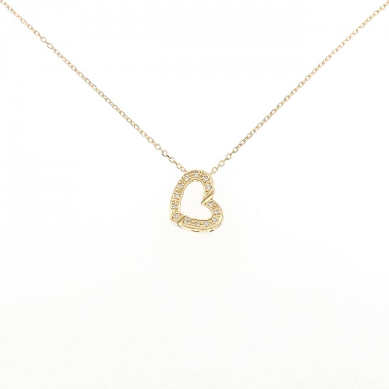 K18YG ハート ダイヤモンド ネックレス 0.09CT