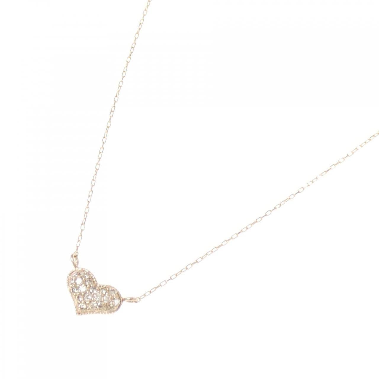 K18PG ハート ダイヤモンド ネックレス 0.10CT