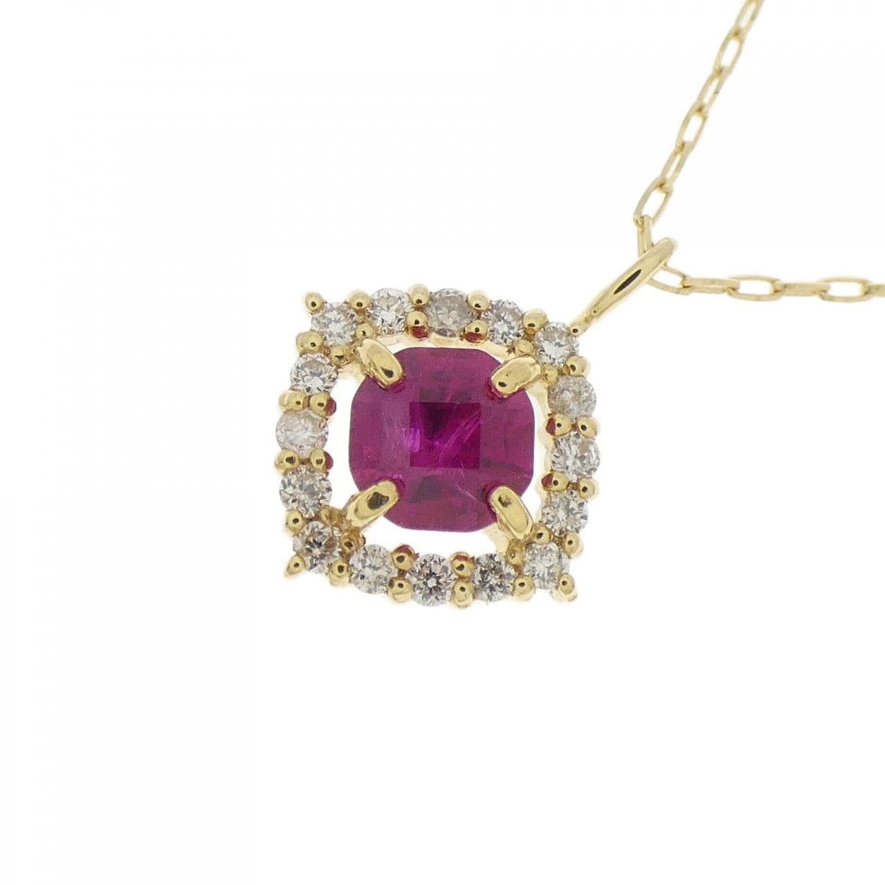 【新品】K18YG ルビー ネックレス 0.25CT