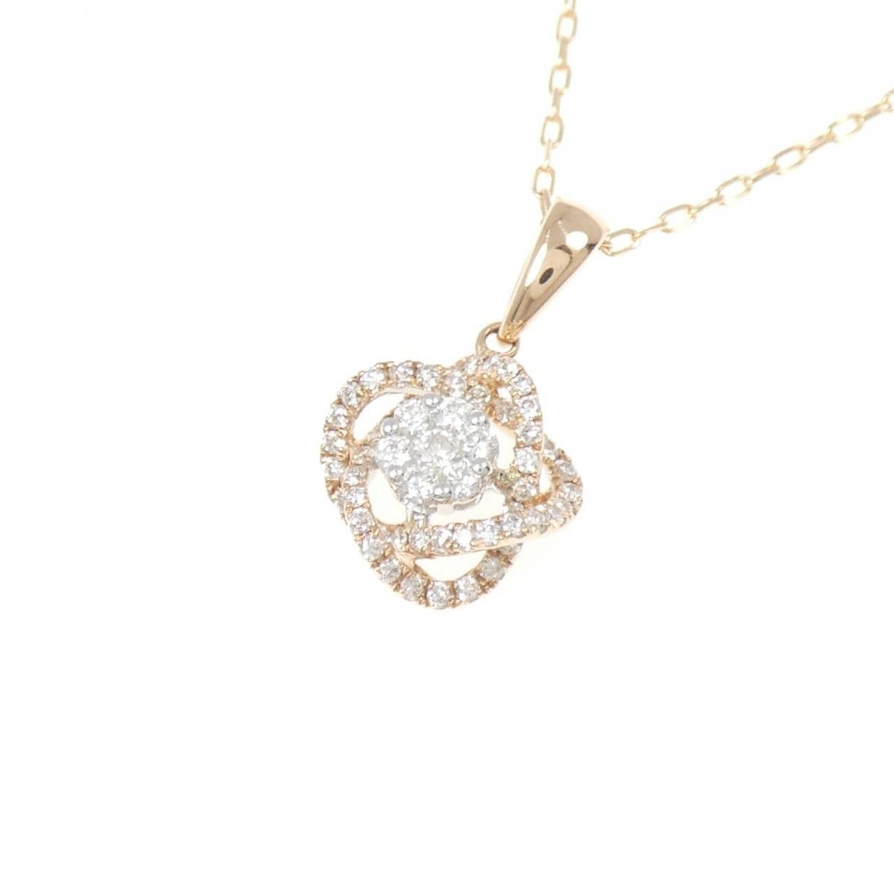 750PG/750WG/K18PG ダイヤモンド ネックレス 0.110CT