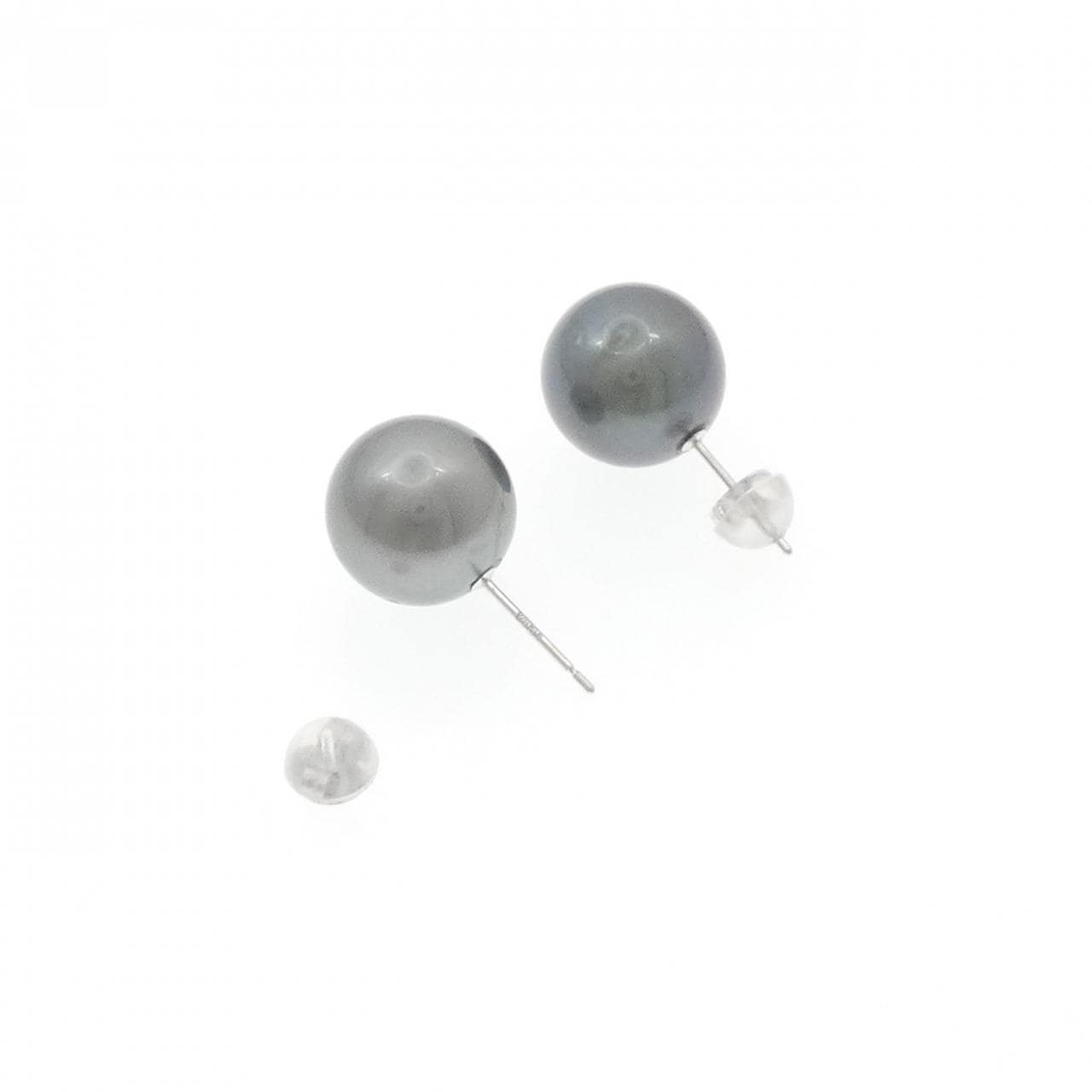 K14WG 黒蝶パール ピアス 11.2mm