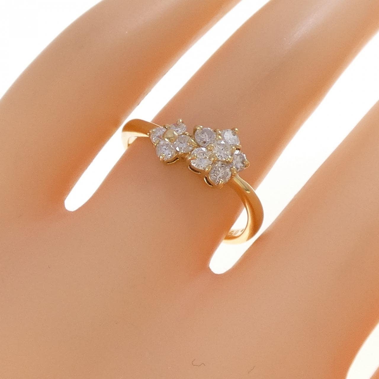 K18YG フラワー ダイヤモンド リング 0.50CT