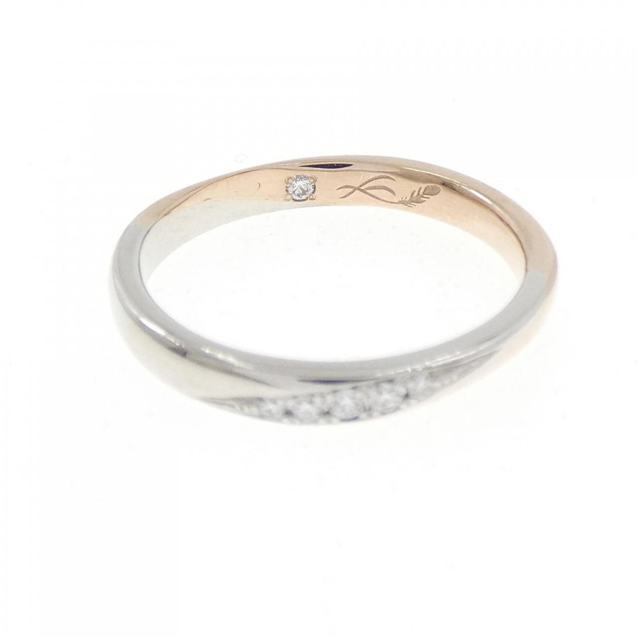 K18PG/PT950 ダイヤモンド リング 0.038CT