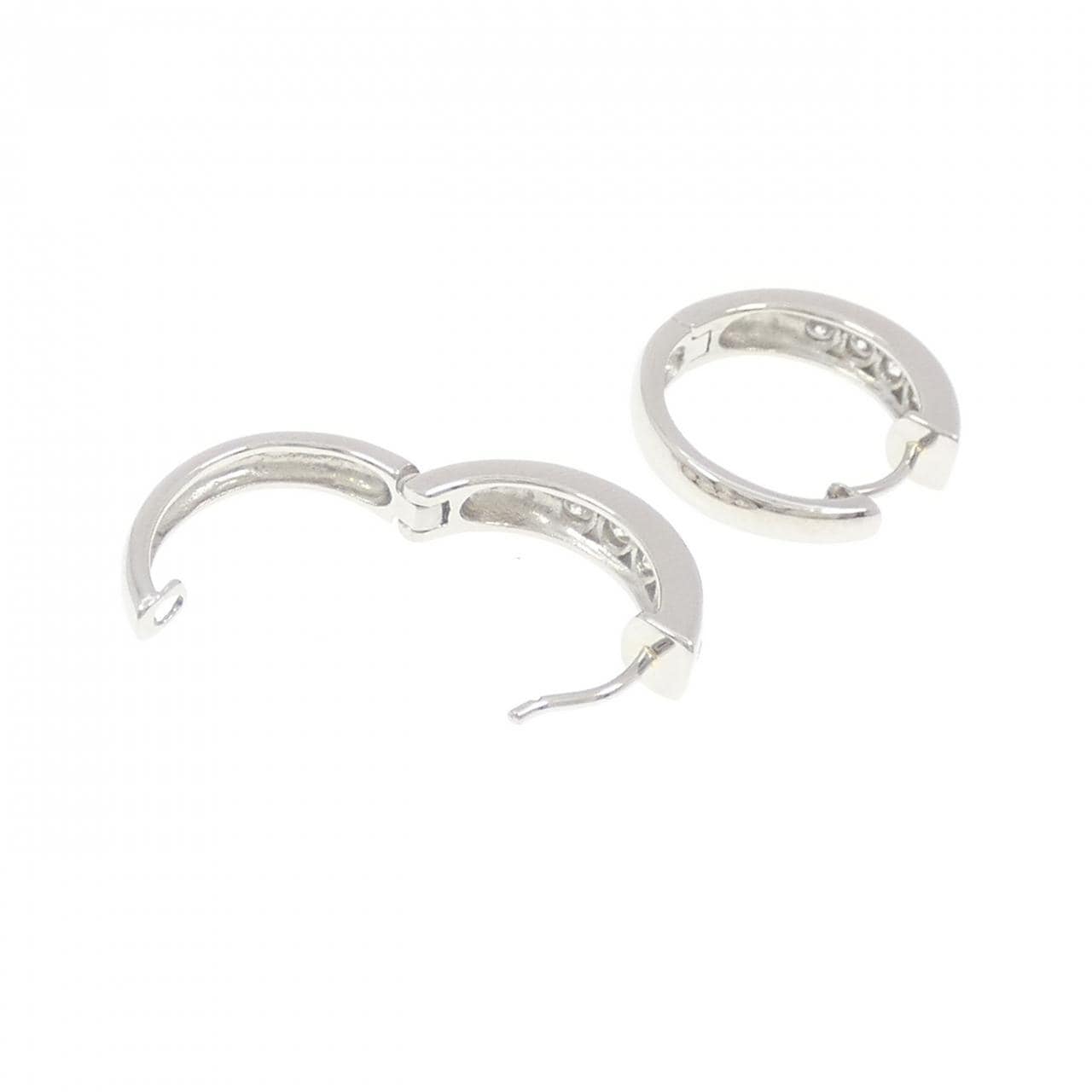 PT900 フープ ダイヤモンド ピアス 1.00CT