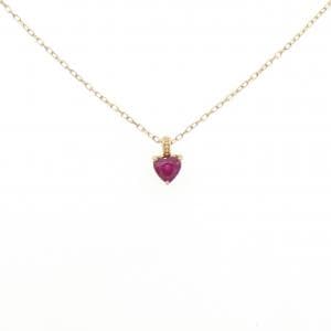 K18YG ハート ルビー ネックレス