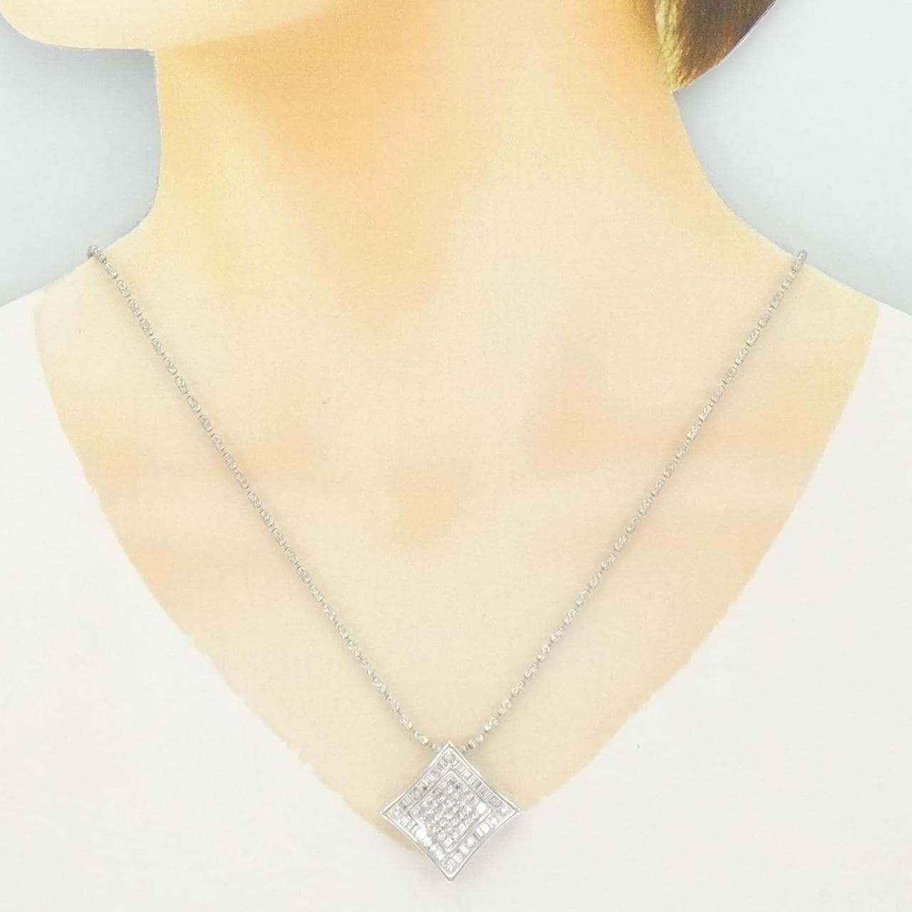 K18WG ダイヤモンド ネックレス 2.03CT