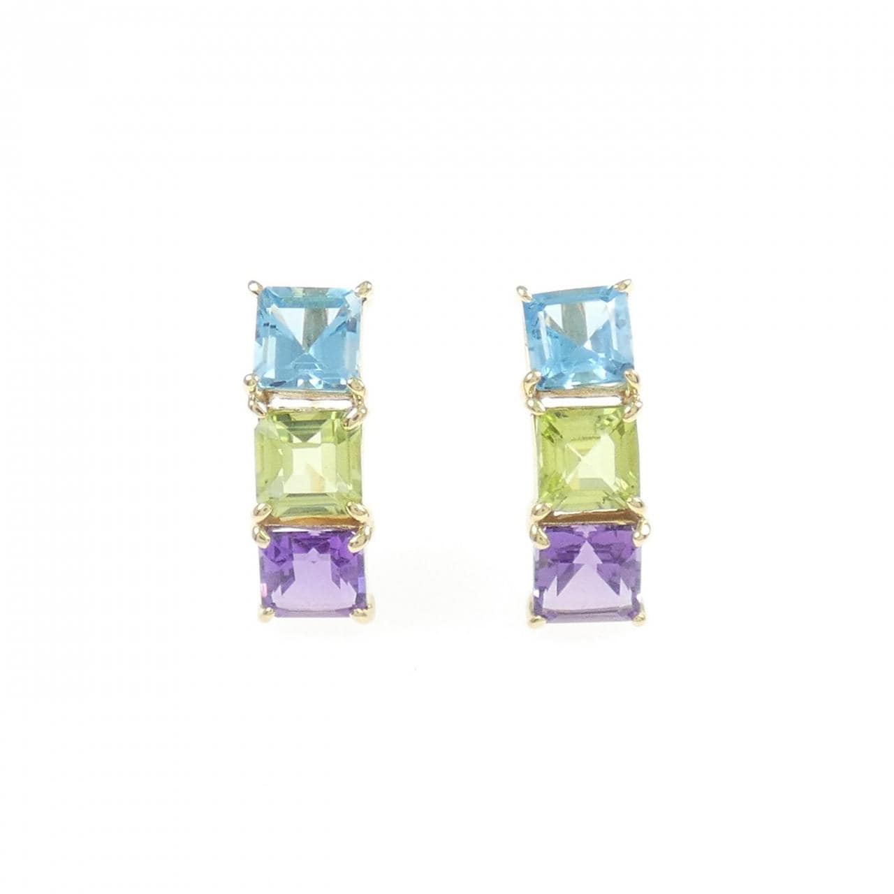 K18YG カラーストーン ピアス