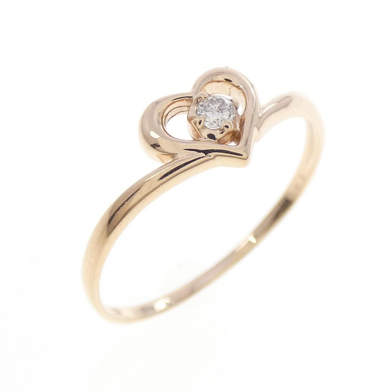 K10PG ハート ダイヤモンド リング 0.03CT
