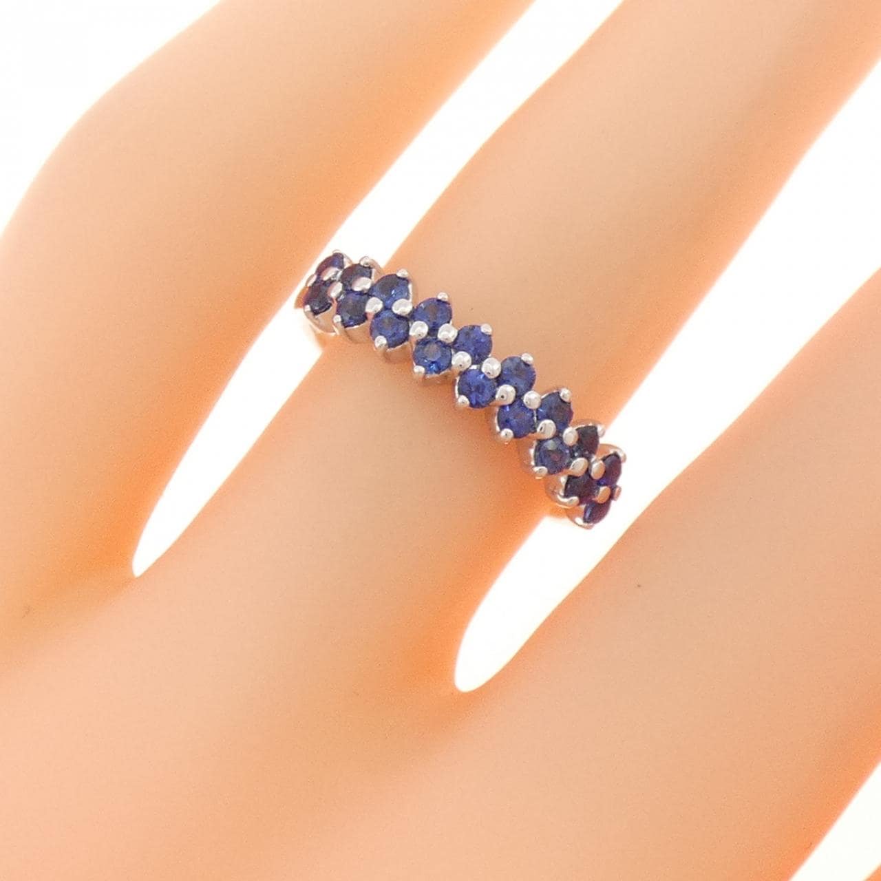 K18WG サファイヤ リング 0.50CT