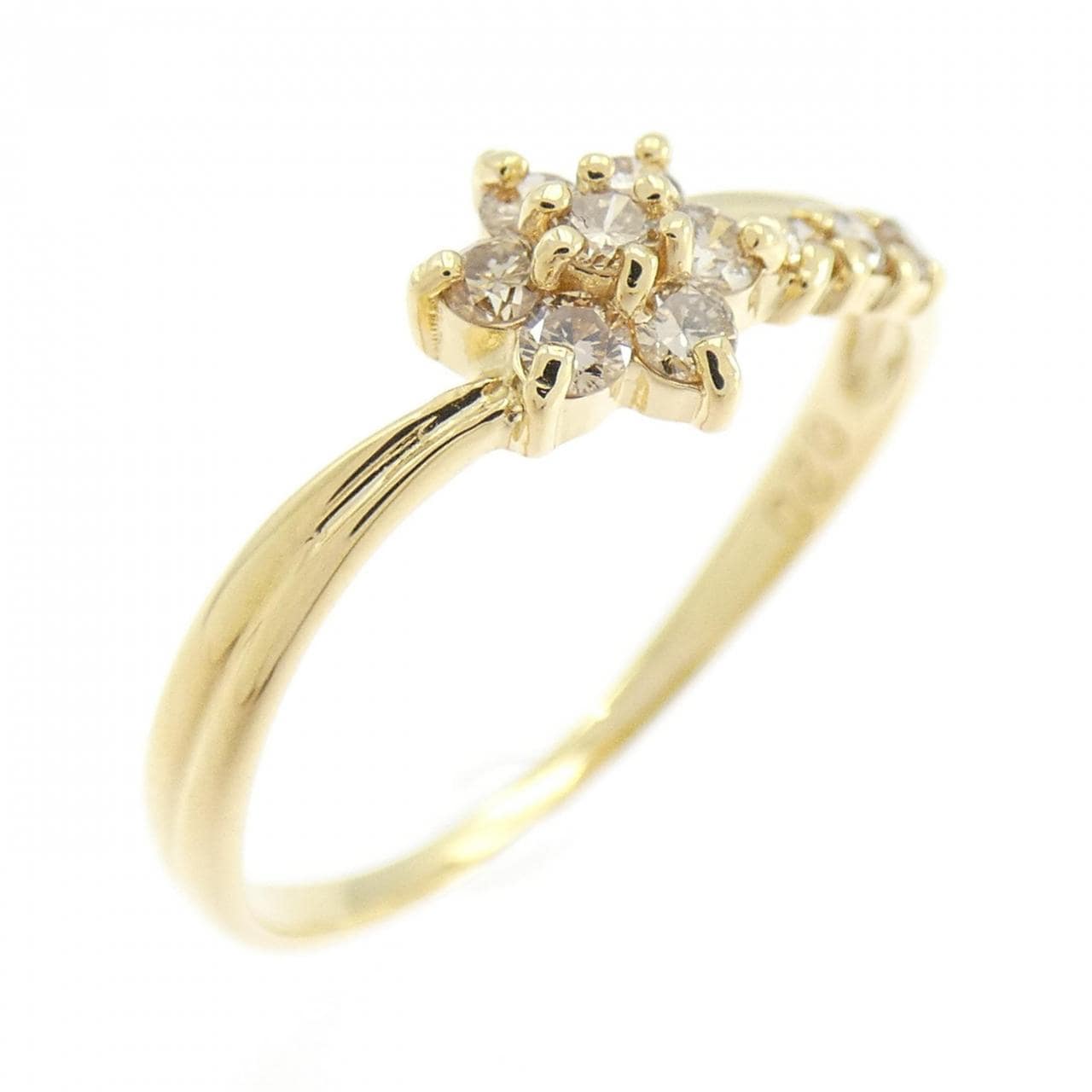 K18YG フラワー ダイヤモンド リング 0.20CT