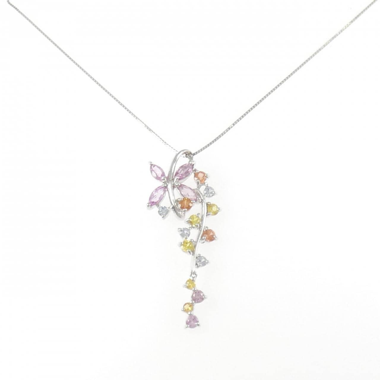 K18WG サファイヤ ネックレス 1.62CT