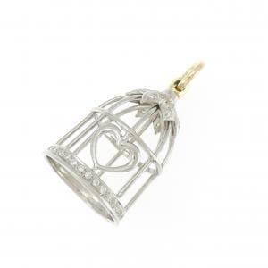 K18WG/K18YG ハート ダイヤモンド ペンダント 0.415CT