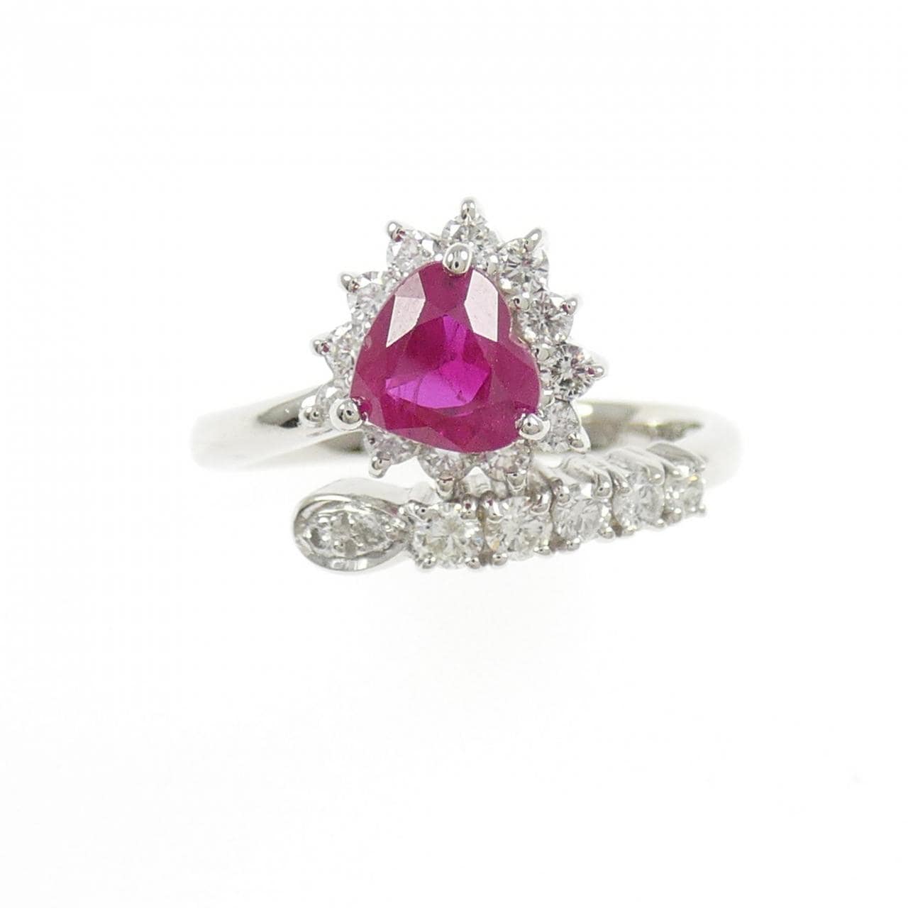 PT900 ハート ルビー リング 1.03CT